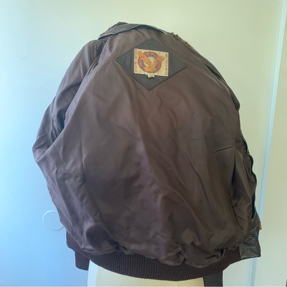 Vintage Leather Bomber cafe Racer Jacket - Picture 7 of 10